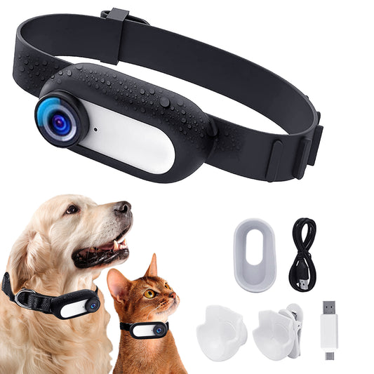 HD 1080P Dog Tracker Collar,No WiFi Needed Cat Collars Camera Sport/Action Camera with Video Records