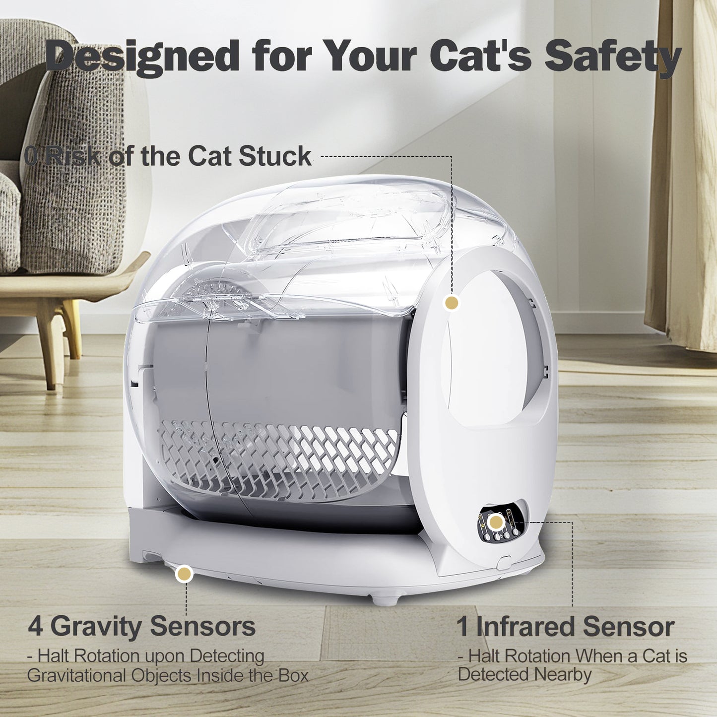 Self Cleaning Cat Litter Box, Extra Large Litter Box for Multiple Cats