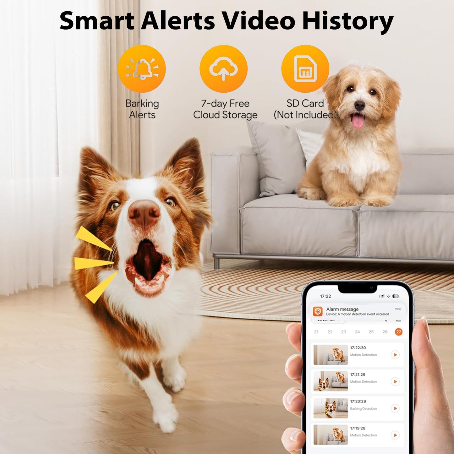 2K Pet Camera with Phone App - 360° View, 5G & 2.4G WiFi Two-Way Audio Dog Camera with Treat Dispenser